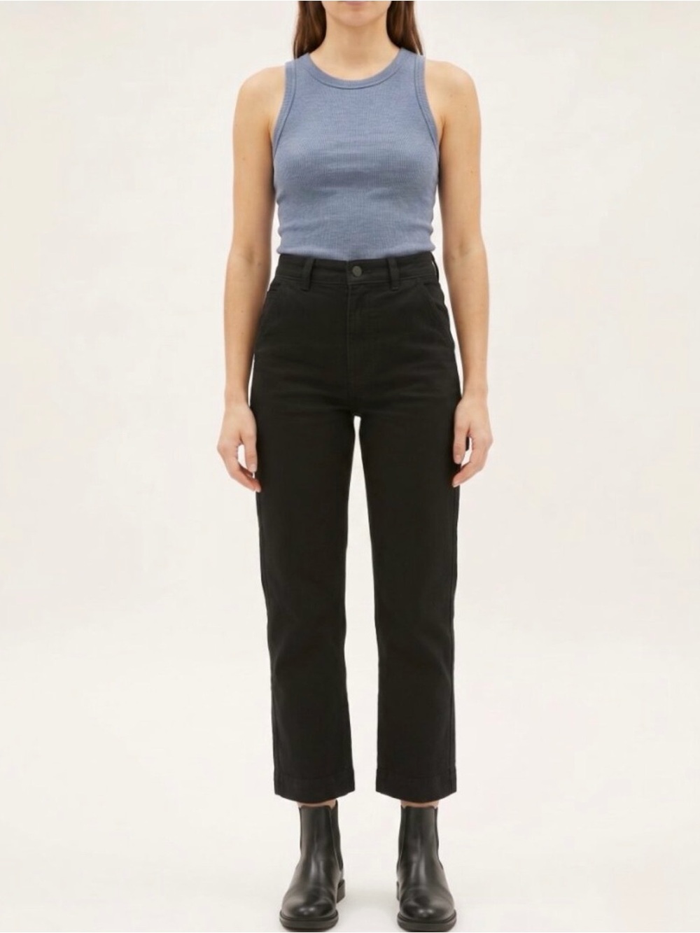 High-Rise Straight Women's Jeans in Black